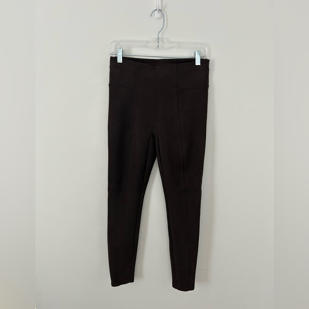 Spanx faux suede chocolate brown legging